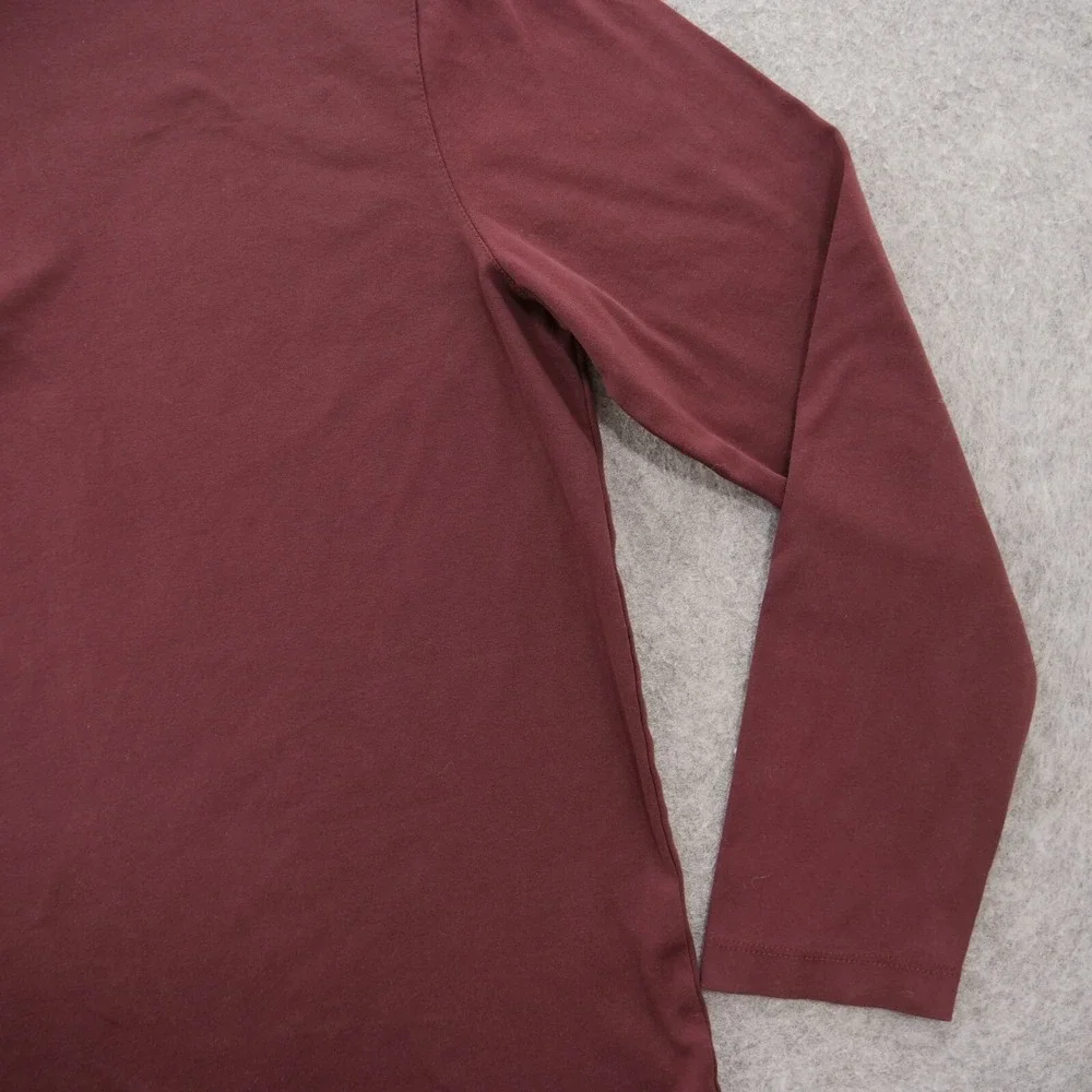 Banana Republic Sweater Mens Large Red Burgundy 1/4 Zip Mock Neck Long Sleeve